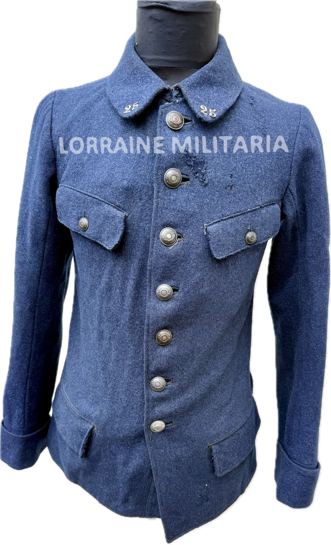 militaria : VESTE TROUPE FRANÇAISE MLE 1916 SERGENT 25 IÈME BATAILLON DE CHASSEUR ALPIN