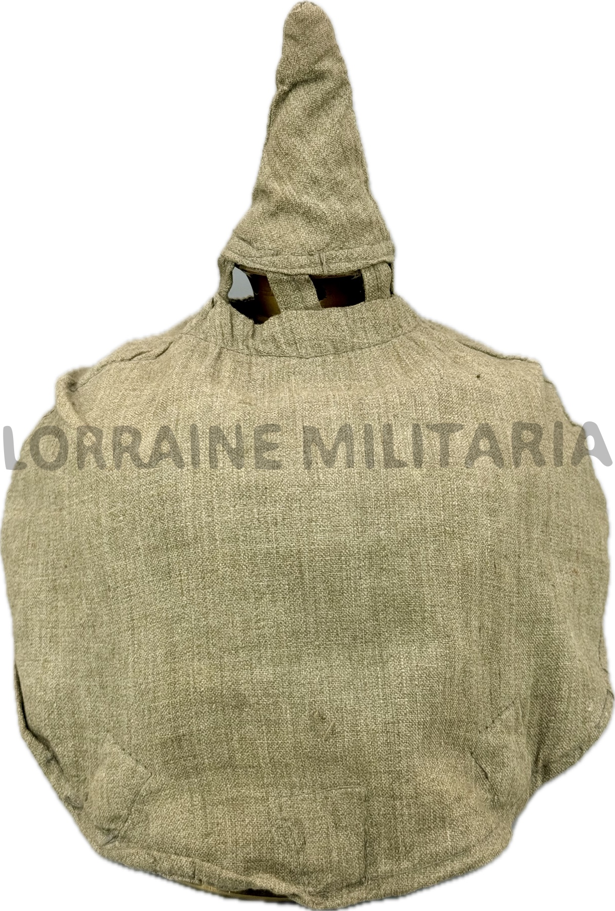 militaria : COUVRE CASQUE À POINTE TROUPE ALLEMAND TOILE VERTE