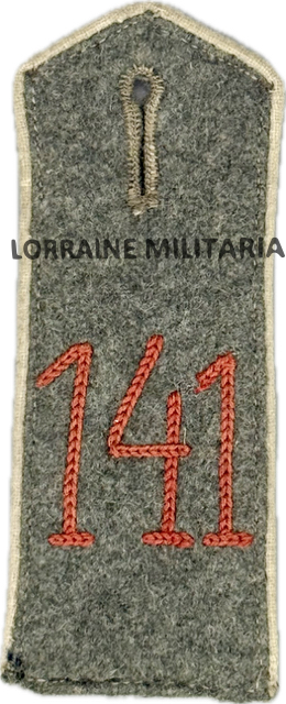 militaria : PATTE D'EPAULE MLE 1915 DE BLUSE DU 141 IÈME REGIMENT D'INFANTERIE