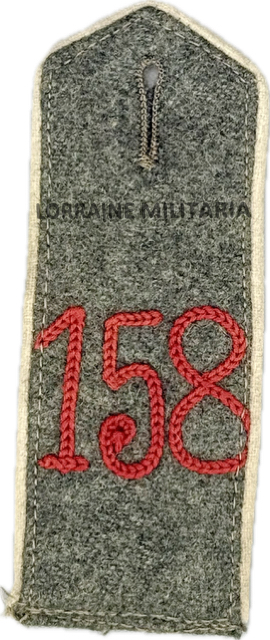 militaria : PATTE D'EPAULE MLE 1915 DE BLUSE DU 158 IÈME REGIMENT D'INFANTERIE