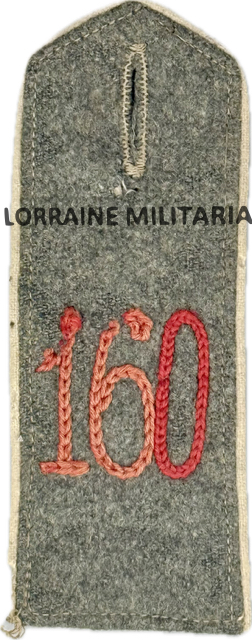 militaria : PATTE D'EPAULE MLE 1915 DE BLUSE DU 160 IÈME REGIMENT D'INFANTERIE