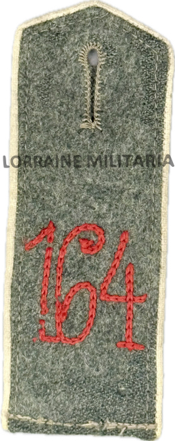 militaria : PATTE D'EPAULE MLE 1915 DE BLUSE DU 164 IÈME REGIMENT D'INFANTERIE