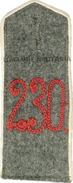militaria : PATTE D'EPAULE MLE 1915 DE BLUSE DU 230 IÈME REGIMENT D'INFANTERIE DE RESERVE