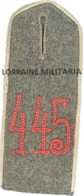 militaria : PATTE D'EPAULE MLE 1915 DE BLUSE DU 445 IÈME REGIMENT D'INFANTERIE