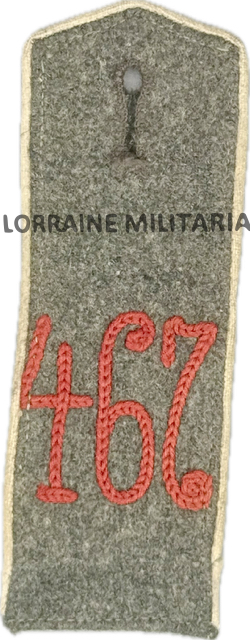 militaria : PATTE D'EPAULE MLE 1915 DE BLUSE DU 467 IÈME REGIMENT D'INFANTERIE