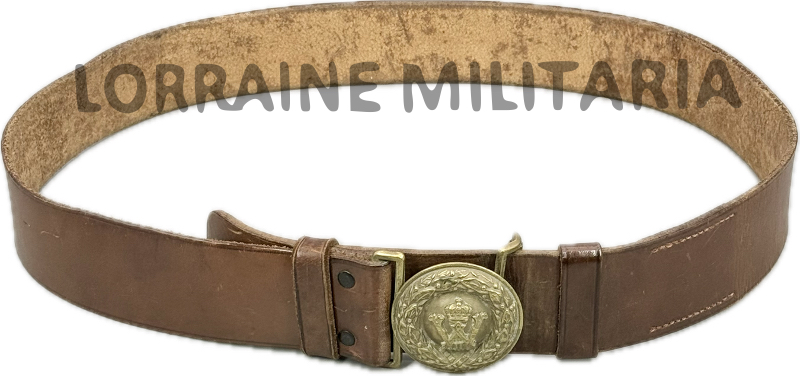 militaria : CEINTURON D'OFFICIER PRUSSIEN CUIR BOUCLE LAITON