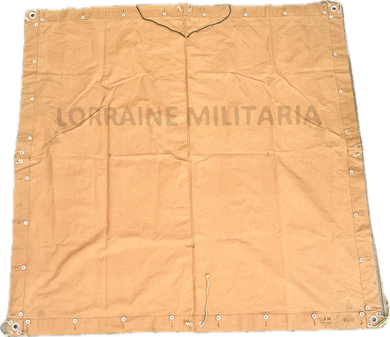 militaria : TOILE DE TENTE ALLEMANDE CACHOU COMME NEUVE DATÉE 1911