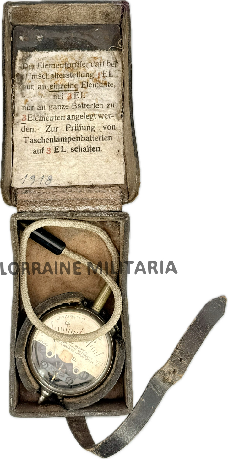 militaria : VOLTMÈTRE ALLEMAND TÉLÉPHONISTE COMPLET AVEC ÉTUI CUIR