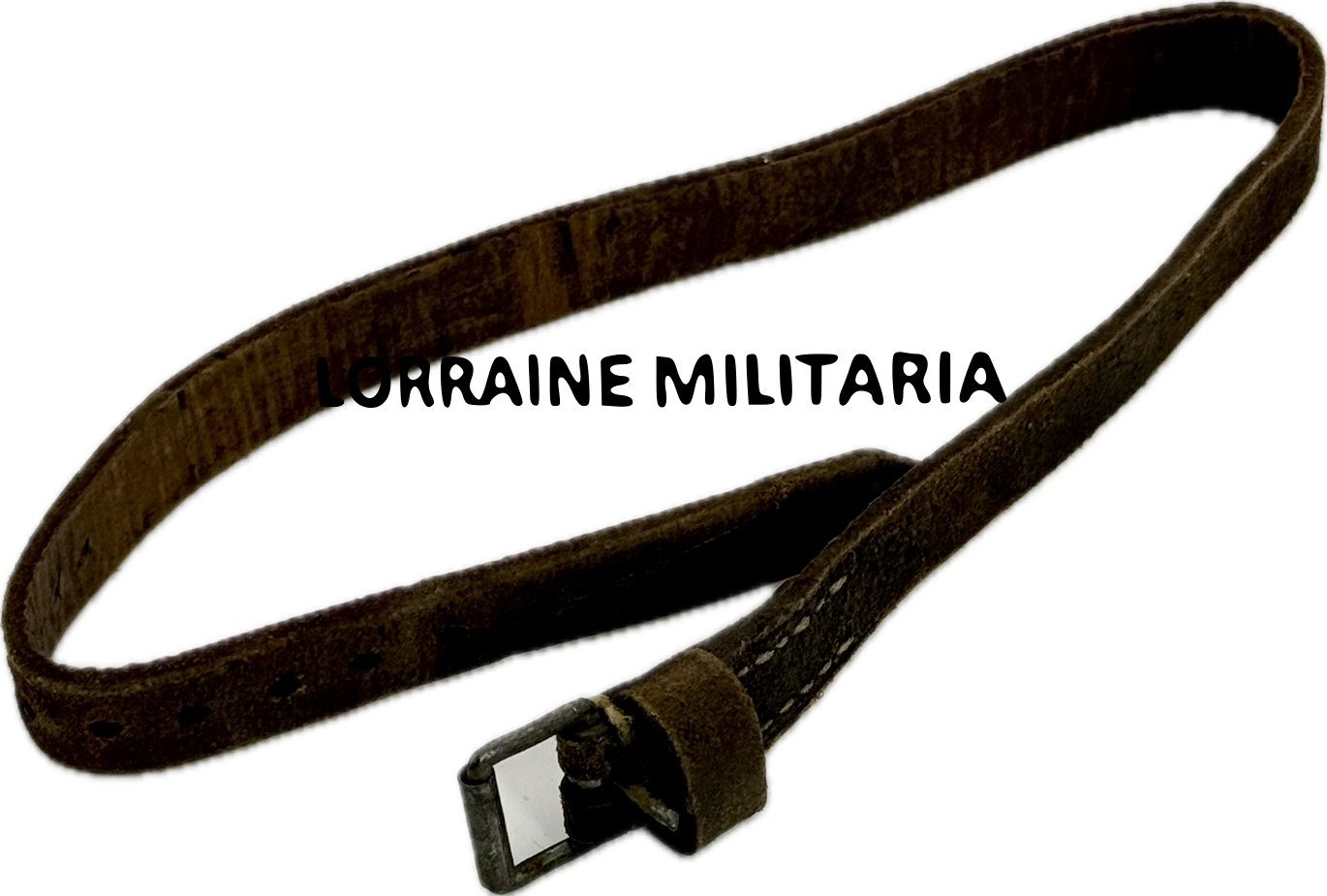 militaria : COURROIE DE FIXATION GAMELLE  ALLEMANDE TORNISTER DATEE 1914 DU 104 IR