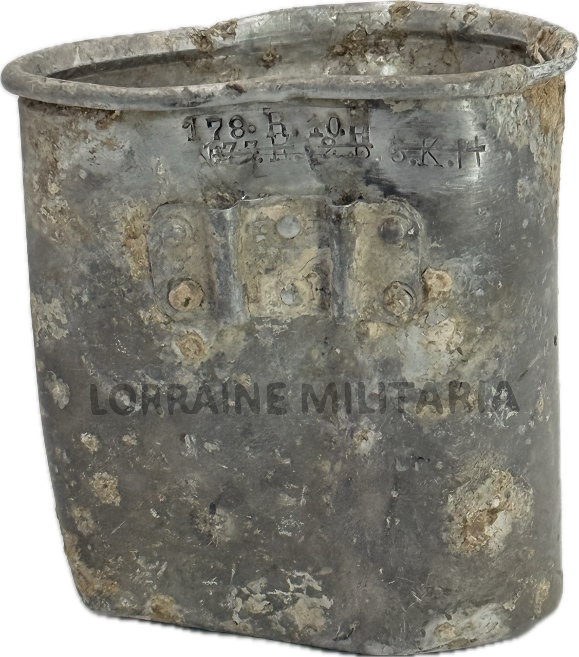 militaria : QUART REGLEMENTAIRE  ALLEMAND EN ALUMINIUM DU 178 ème REGIMENT D'INFANTERIE SAXO