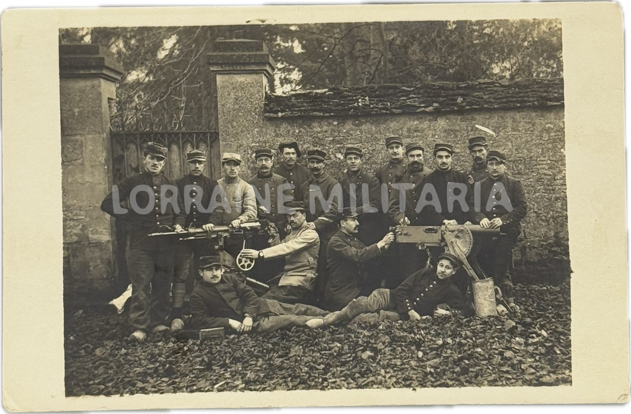 militaria : PHOTOS CP MITRAILLEURS AVEC SAINT-ETIENNE 1907 ET MG 08