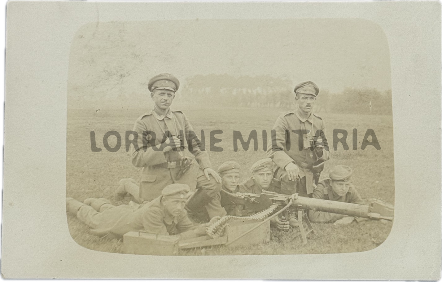 militaria : CP PHOTO GROUPE DE MITRAILLEURS  ALLEMANDS  MG 08/15