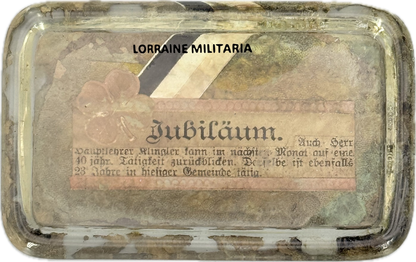 militaria : PRESSE PAPIER ALLEMAND EN VERRE ADMINISTRATION
