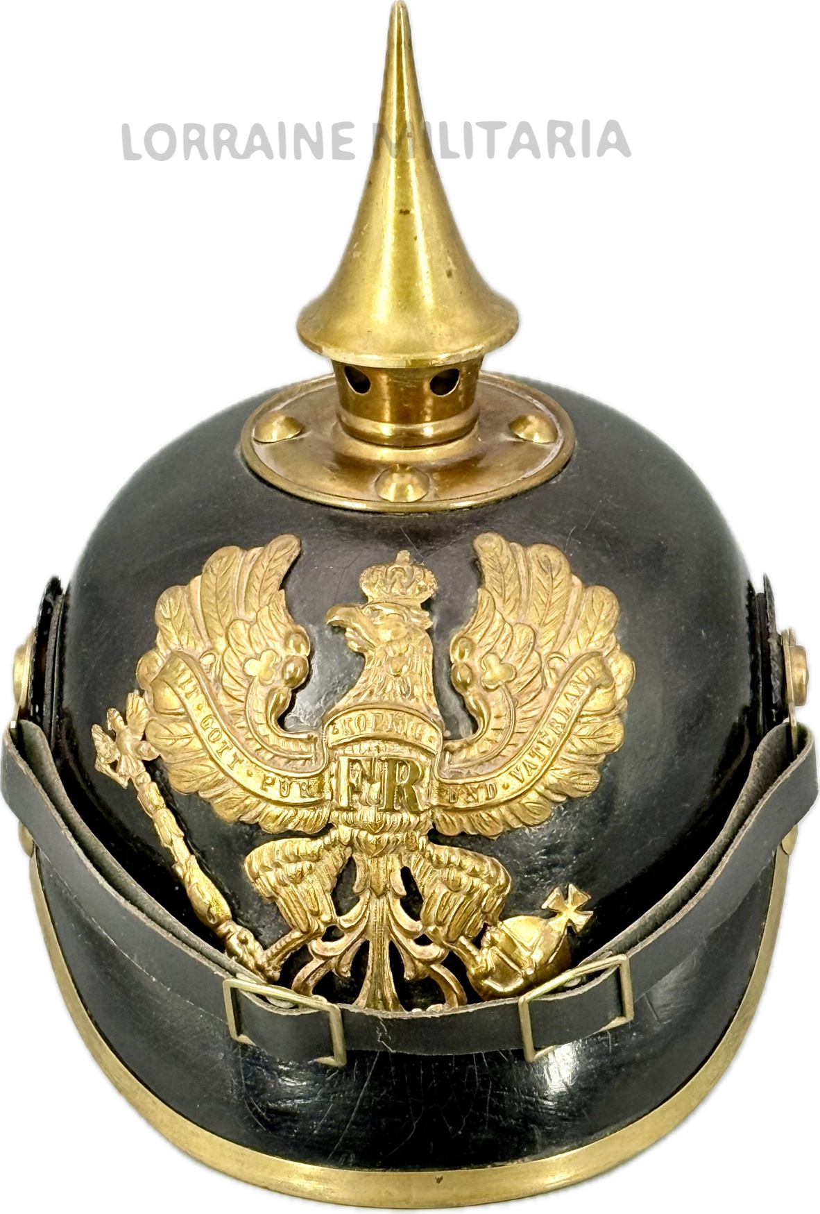 militaria : CASQUE A POINTE TROUPE PRUSSE MODELE 1895 DU FUSILIER REGIMENT 39