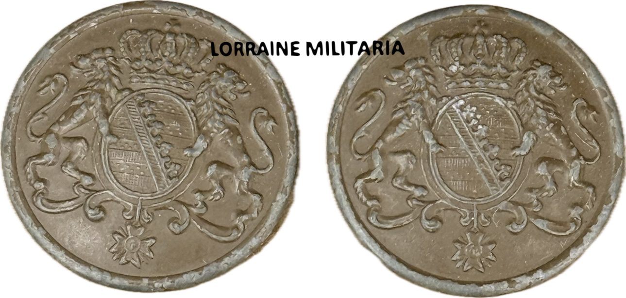 militaria : PAIRE DE DISQUES DE COL POUR SOUS-OFFICIER SAXE MODELE PEINT