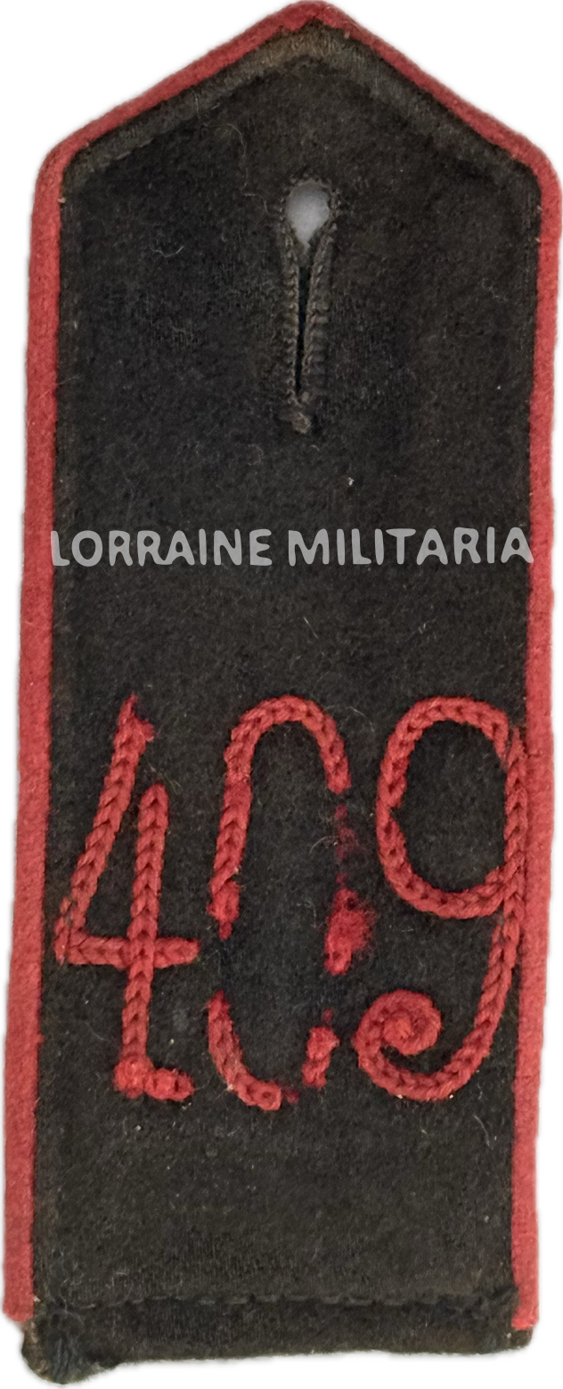 militaria : PATTE D'EPAULE MODELE 1915 DU 409ème PIONNIER